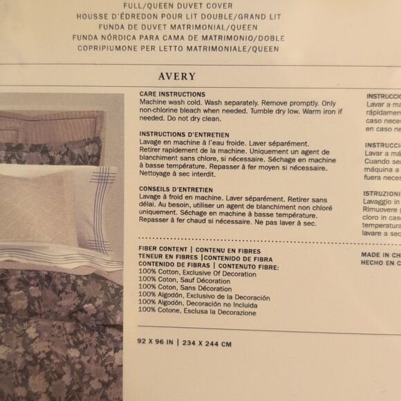 NWT Ralph Lauren Full / Queen Duvet Cover Avery Charcoal Floral Grey - Picture 5 of 7